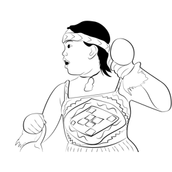 Young Maori Girl Free Coloring Page for Kids