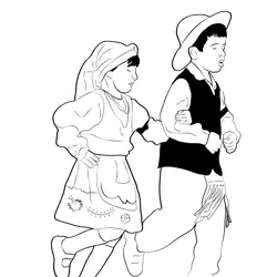 Child Dance Portugal Day Free Coloring Page for Kids