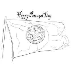 Portugal Flag Free Coloring Page for Kids