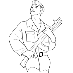 Russian military Free Coloring Page for Kids