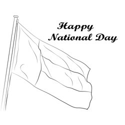 National Day Flag Free Coloring Page for Kids