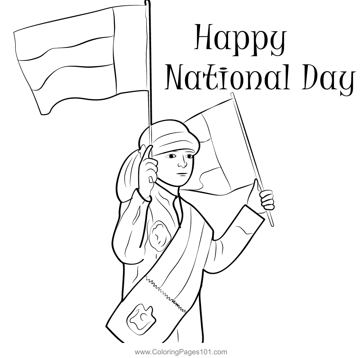 Uae National Day Festivities Coloring Page for Kids - Free National Day