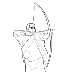 Bhutan Archery Free Coloring Page for Kids