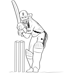 England Cricket Free Coloring Page for Kids