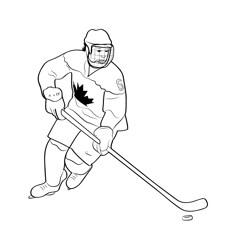 Ice Hockey Free Coloring Page for Kids