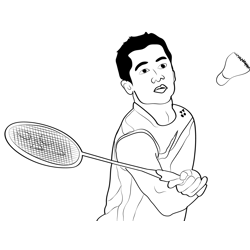 Indonesia Badminton Free Coloring Page for Kids