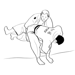 Japan Judo Championship Free Coloring Page for Kids