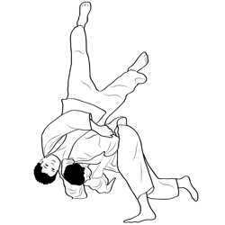 Japan Judo Free Coloring Page for Kids