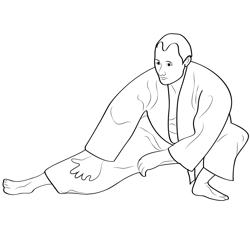Judo Training Free Coloring Page for Kids