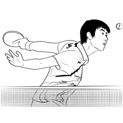 Table Tennis Free Coloring Page for Kids