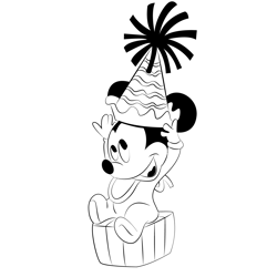 Baby Mickey Mouse Free Coloring Page for Kids
