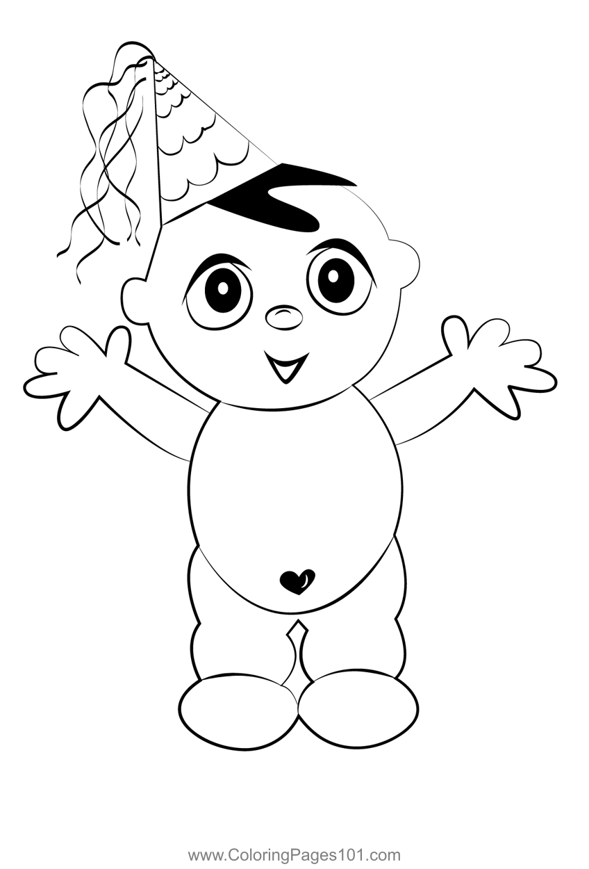 New Year Baby Coloring Pages