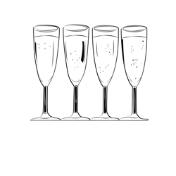Drinking Glasses Free Coloring Page for Kids