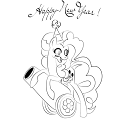 Happy New Year By Sandra Free Coloring Page for Kids