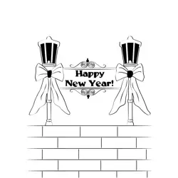 Happy New Year Free Coloring Page for Kids