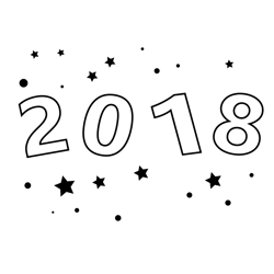 Happy New Year Free Coloring Page for Kids