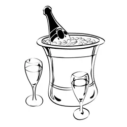 Johnny Automatic Champagne On Ice Svg Free Coloring Page for Kids
