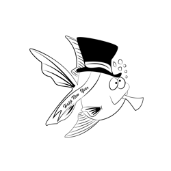 New Year Fish Free Coloring Page for Kids