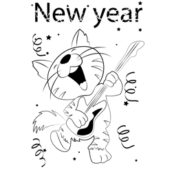 New Year Smiles Free Coloring Page for Kids
