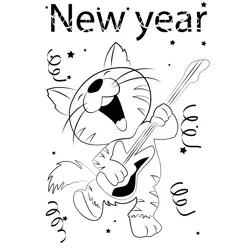New Year Smiles Free Coloring Page for Kids