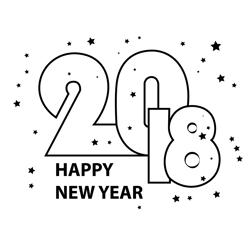 New Year Wishes Free Coloring Page for Kids