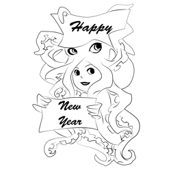 Newyear Free Coloring Page for Kids