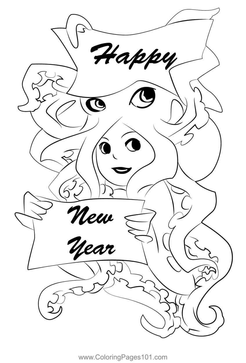 Newyear Coloring Page for Kids - Free New Year Printable Coloring Pages Online for Kids