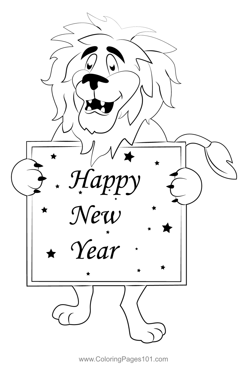 Wishes Lion New Year