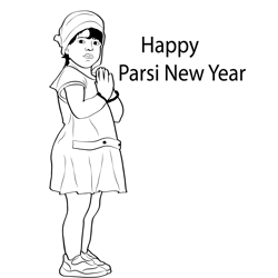 Happy Parsi New Year Free Coloring Page for Kids
