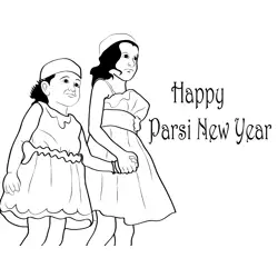 Parsi New Year Free Coloring Page for Kids