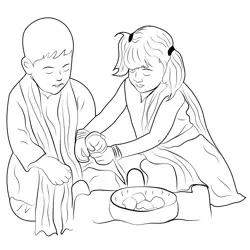 Brother Sister 1 Free Coloring Page for Kids