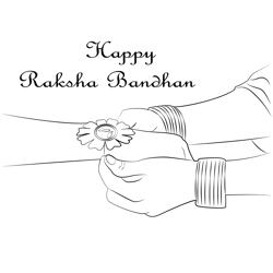 Happy Raksha Bandhan Free Coloring Page for Kids