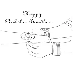Happy Raksha Bandhan Free Coloring Page for Kids