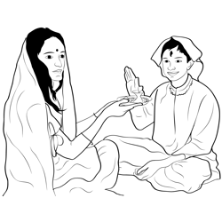 Rakhi Gift For Sister Free Coloring Page for Kids