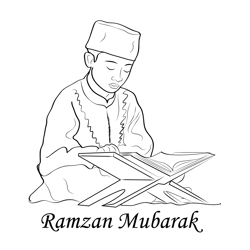 Happy Ramadan 2 Free Coloring Page for Kids