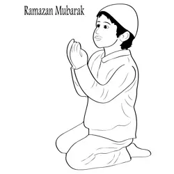 Happy Ramadan 3 Free Coloring Page for Kids