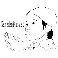 Wish You Happy Ramadan Free Coloring Page for Kids