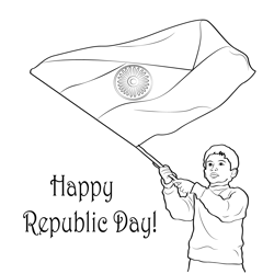 26 January Indian Republic Day Free Coloring Page for Kids