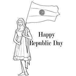 Enjoy Republic Day Free Coloring Page for Kids