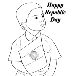 Happy Indian Republic Day Free Coloring Page for Kids