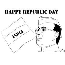 Happy Republic Day Jai Hind Free Coloring Page for Kids