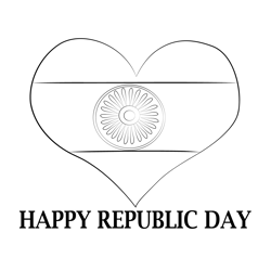 Happy Republic Day Wish Free Coloring Page for Kids