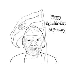 Indian Republic Day Free Coloring Page for Kids