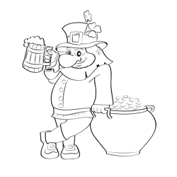 Happy St patricks Day Free Coloring Page for Kids