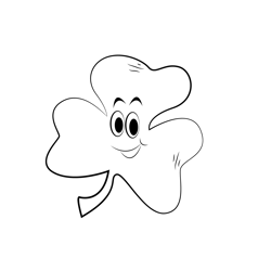 Shamrock Cartoon Free Coloring Page for Kids