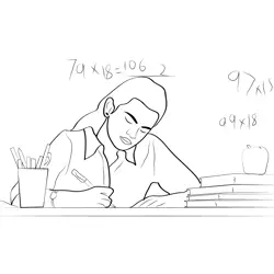 A Teacher Working Free Coloring Page for Kids