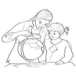 Cute Happy Teachers Day Free Coloring Page for Kids