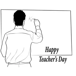 Teacher Day Message Free Coloring Page for Kids