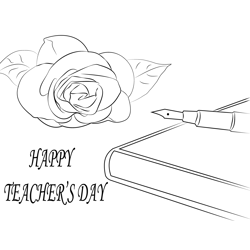 Wishing U Happy Teacher's Day Free Coloring Page for Kids