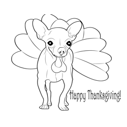 Funny Thanksgiving Free Coloring Page for Kids